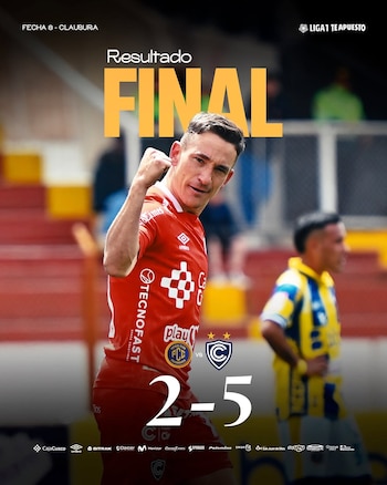 Cienciano goleó 5-2 a FC Cajamarca por la fecha 8 del Torneo Clausura de la Liga 1 2026.