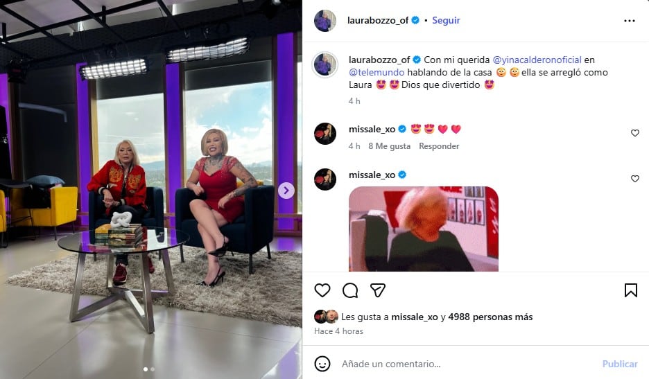 Laura Bozzo se vio sorprendida por Yina Calderón, pero no dudó en elogiar su disfraz - crédito @laurabozzo_of/Instagram