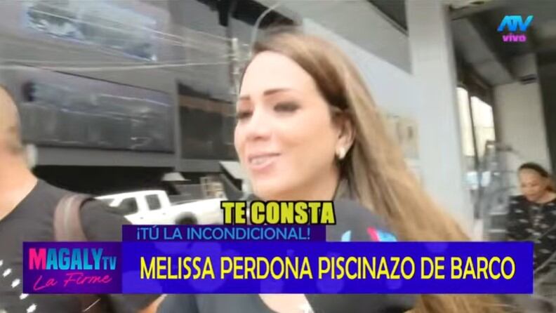 Melissa Klug frente a reportero de Magaly Medina.