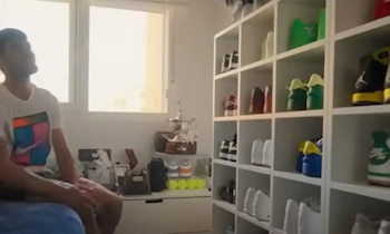 Carlos Álacaz in his room