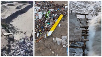 Playas con basura y balnearios destruidos: las impactantes imágenes que dejó la ciclogénesis en Mar del Plata