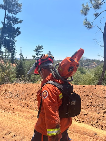 Bomberos uruguayos en Chile