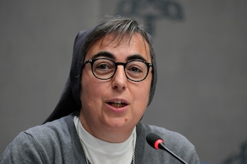 Alessandra Smerilli, Prefecta del Dicasterio para la Promoción de Desarrollo Humano Integral (AP foto/Gregorio Borgia)