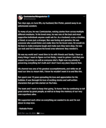 Su esposa, Nathalie, confirmó la