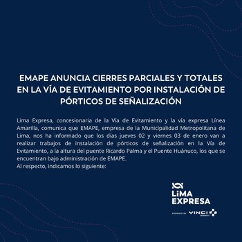 Comunicado de Lima Expresa.