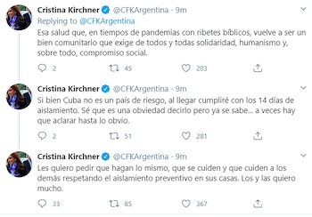 La ex presidente anunció el