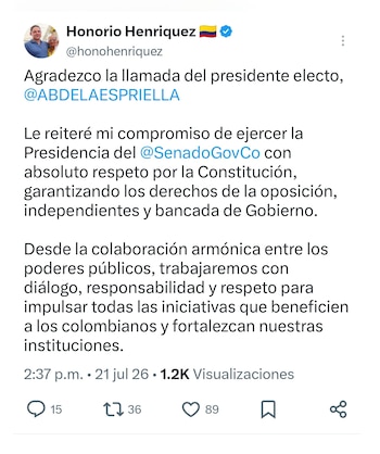 Honorio Henríquez ya se comunicó con Abelardo de la Espriella