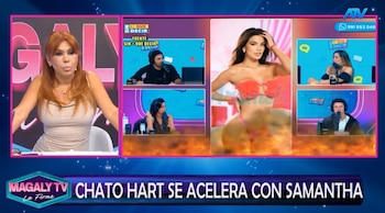“Me dijo que hace tres meses no estaban”: Samantha Batallanos sorprende con revelación sobre Mario Hart. Captura: Magaly TV La Firme.