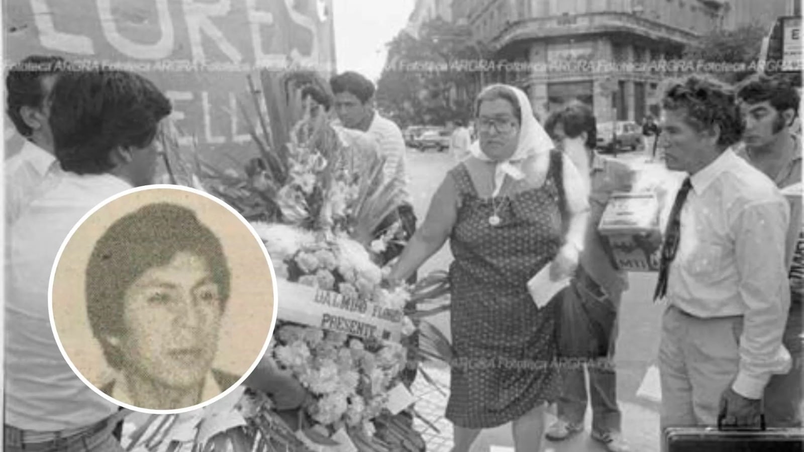 Placa donde murió asesinado en Plaza de Mayo, frente al Cabildo, Dalmiro Flores. Hoy, no está.