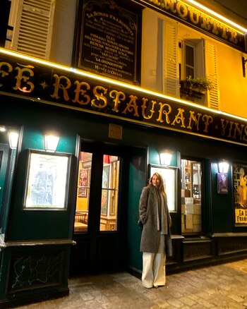 La modelo visitó distintos restaurantes