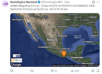 sismo México 8 de marzo 2026