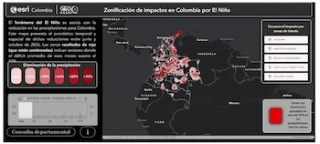 Los mapas interactivos con datos satelitales anticipan riesgos de El Niño para el agua, la agricultura y la generación de energía en Colombia - crédito Portal30x30.com/web