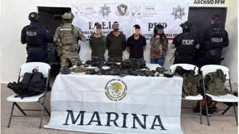 Algunos de los sujetos detenidos