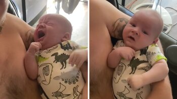 Un bebé deja de llorar