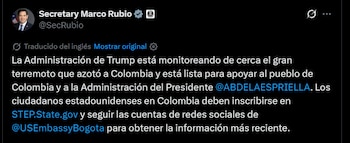 Marco Rubio - crédito @SecRubio/X