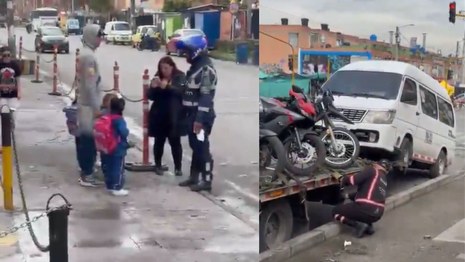 Ruta escolar inmovilizada en Bogotá deja a niños en la calle esperando y genera debate por procedimiento de tránsito