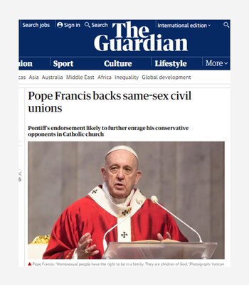 El Papa Francisco sobre el matrimonio homosexual