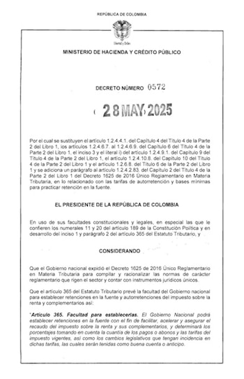 O Decreto 572 estabeleceu novas condições para a detenção de petróleo na Colômbia – crédito do Ministério da Fazenda