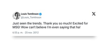 El tweet de Louis Tomlinson.