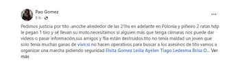 Crimen José C. Paz mensajes