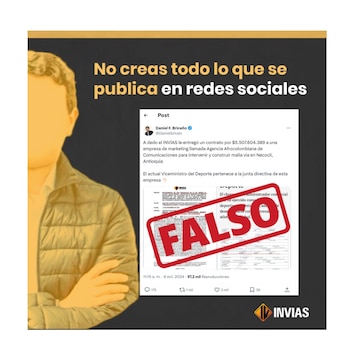 Figura de Daniel Briceño en dura respuesta del Invías