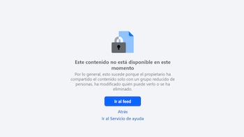 El contenido de los grupos de Facebook en los que se ha gestado la movilización masiva hacia Ceuta no se encuentra disponible. (Captura)