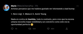 Tourista y la reacción en redes. (Twitter)