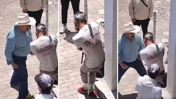 Presunto ladrón es amarrado y golpeado por comerciantes en el centro del municipio de Nicolás Romero