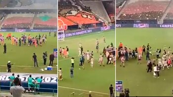 Escandalosa batalla campal entre futbolistas