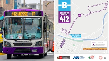 Desvío corredor morado ruta 412