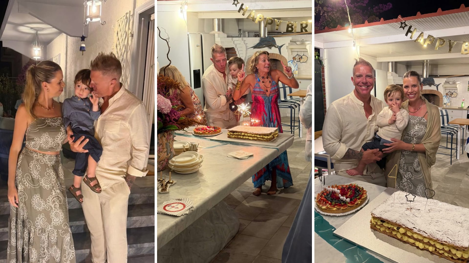 El festejo íntimo de Alejandro Fantino por su cumpleaños en La Toscana junto a Coni Mosqueira y su hijo Beltrán