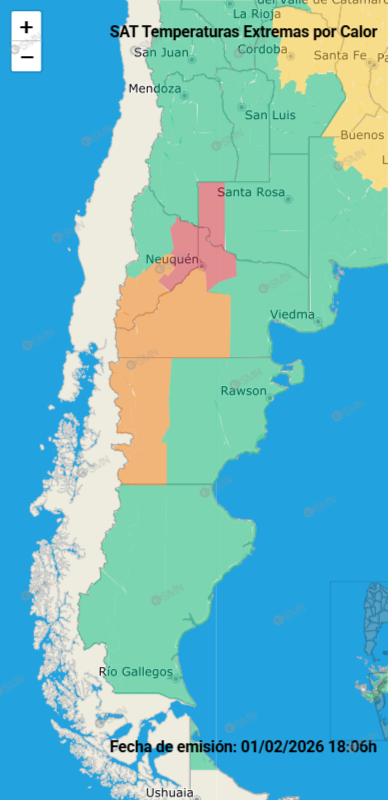 Las regiones de la Patagonia que se encuentra bajo alertas por temperaturas extremas