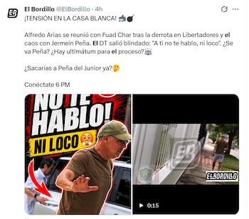 El trino expuesto por el Bordillo que deja en evidencia la reunión que sostuvo Alfredo Arias con Fuad Char - crédito @ElBordillo/X