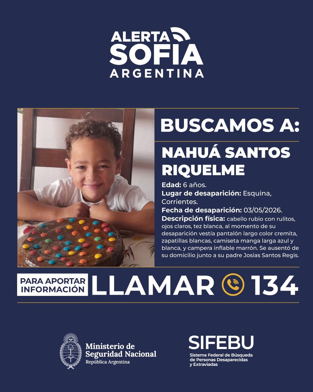 Fue visto por última vez el domingo 3 de mayo