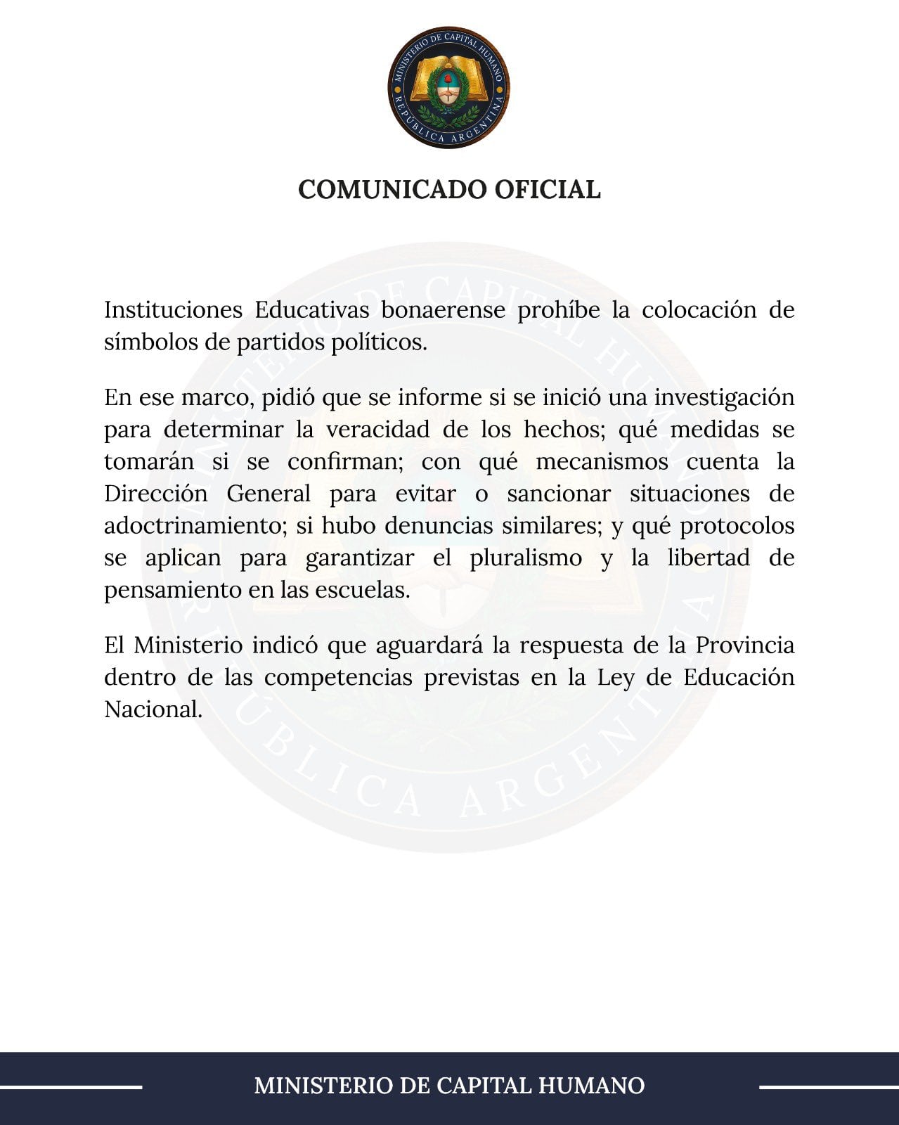 Autoridades advierten que los hechos denunciados podrían vulnerar la integridad psicológica y el derecho a la educación cívica de los estudiantes (X)