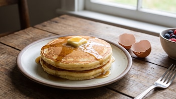Receta de panqueques con dos huevos, rápida y fácil