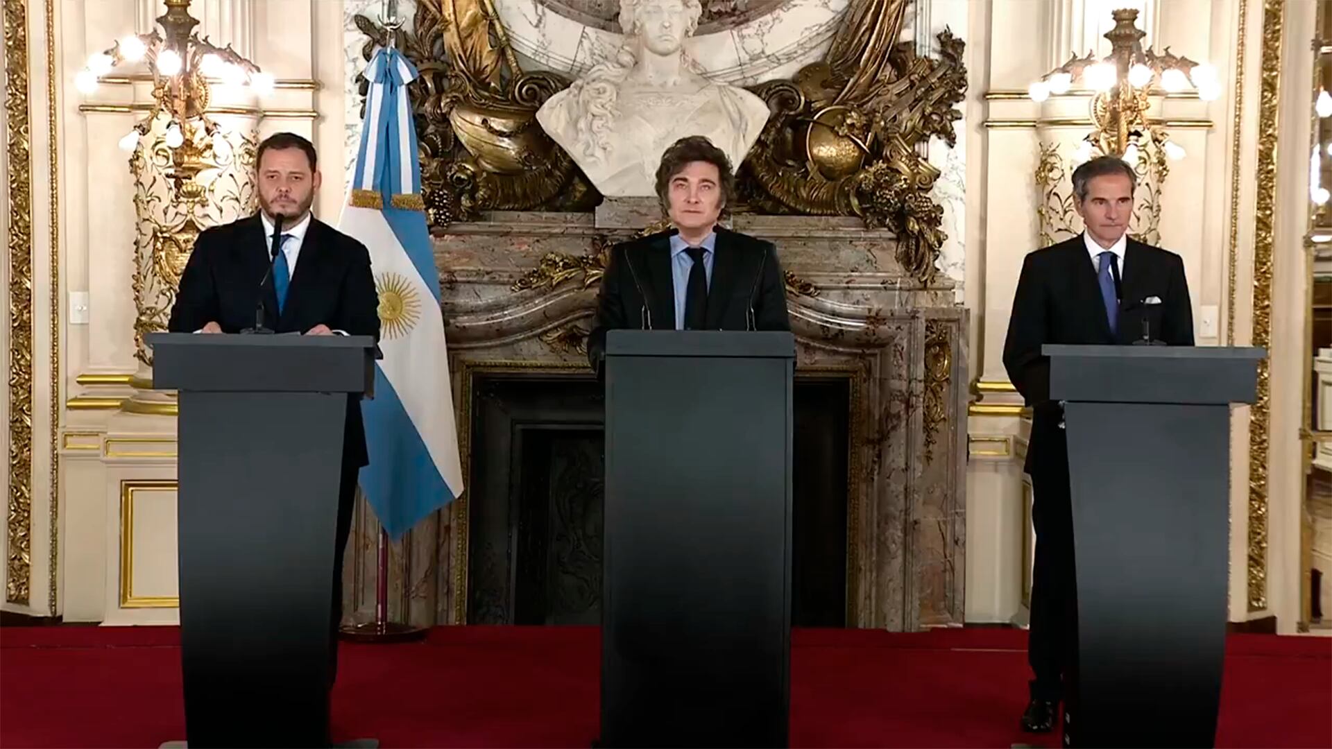 Milei anunció el Plan Nuclear Argentino, junto a Demian Reidel, y al Director General de la OIEA, Rafael Grossi