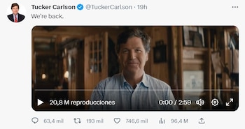 Tucker Carlson anunció su regreso
