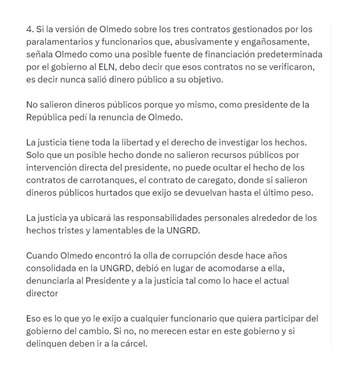 En este aparte, el presidente