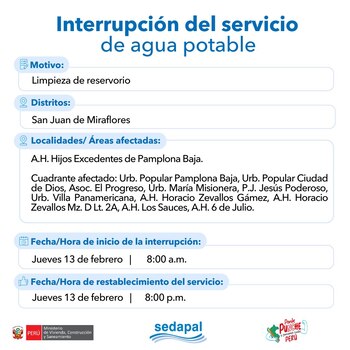 Publicación de Sedapal