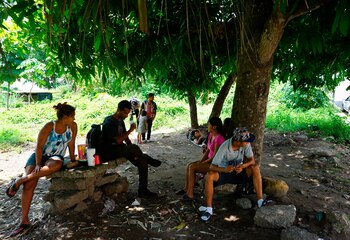 Un grupo de migrantes centroamericanos