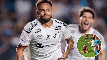 Neymar volvió tras su lesión y marcó los dos goles del Santos ante Flamengo: la marca histórica que logró y la patada de Paquetá
