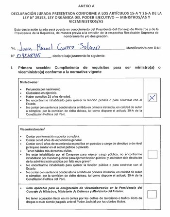 Declaración jurada de Juan Manuel