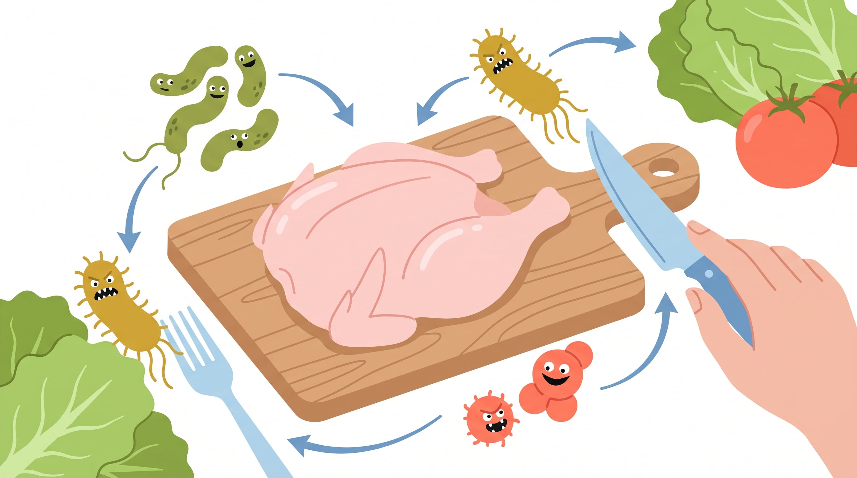 Usar utensilios y tablas de cortar distintos para carne cruda y otros alimentos reduce el riesgo de contagio, indica la OMS. (Imagen Ilustrativa Infobae)