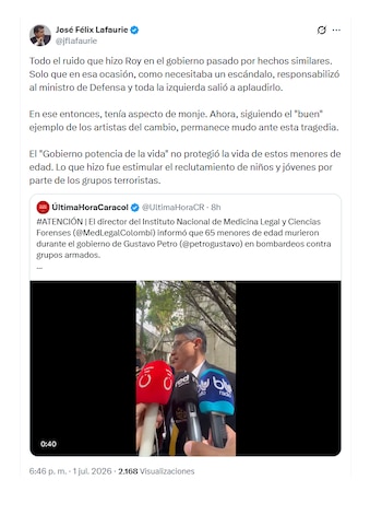 José Félix Lafaurie y sus críticas a Roy Barreras