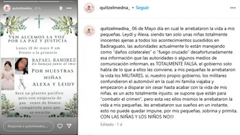 Familiares de Alexa y Leydi