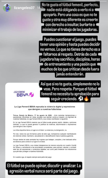 La jugadora de Cruz Azul exigió respeto hacia sus compañeras
