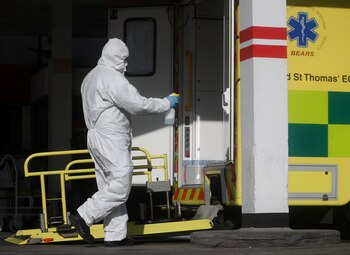 Medical staff wearing protective clothing