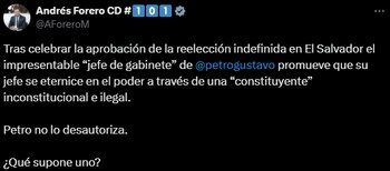 Andrés Forero se fue contra