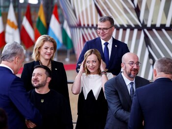 El presidente de Ucrania, Volodimir Zelenski, en la cumbre de líderes de la Unión Europea en Bruselas, el 17 de octubre de 2024. (REUTERS/Johanna Geron)